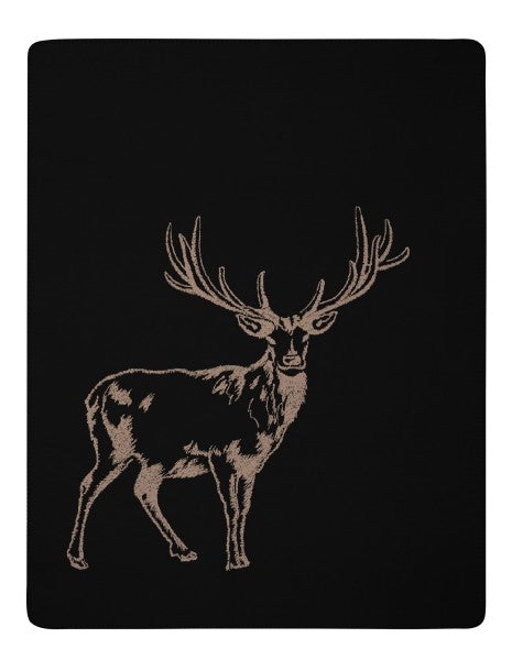 Biederlack Wohndecke "Deer" braun,schwarz 150x200 cm