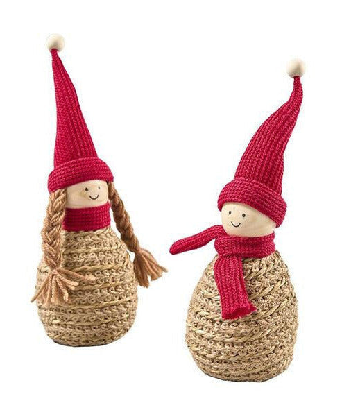 Weihnachten Deko Holz Wichtel Hanna und Hannes Höhe ca 18 cm (je1 St)