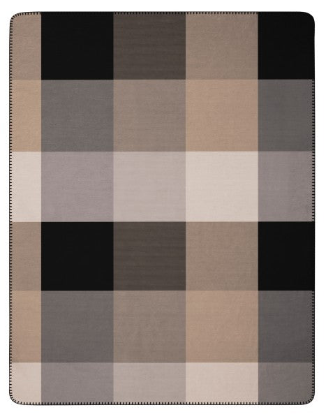 Biederlack Wohndecke "Alp Square" grau,braun,schwarz 150x200 cm