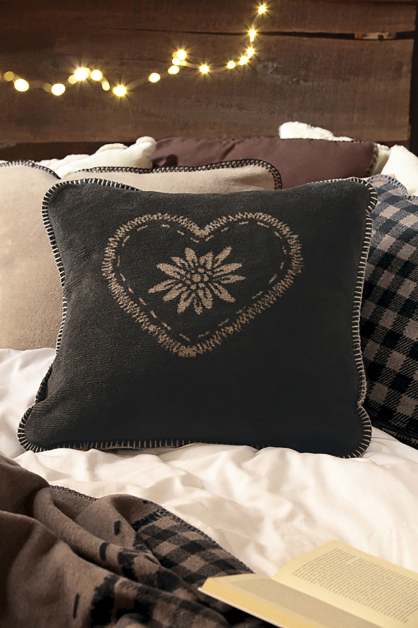 Biederlack Kissenhülle"Alp Charm", braun,schwarz, 50x50cm