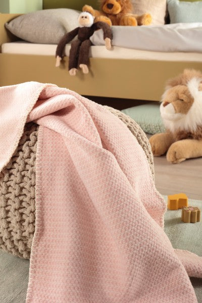 Biederlack Babydecke "Cotton" Rosè 100% Baumwolle, Größe 75x100 cm