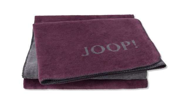 Biederlack Wohn- und Kuscheldecke "JOOP!- Melange Doubleface" 150x200 cm, beere-anthrazit