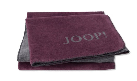 Biederlack Wohn- und Kuscheldecke "JOOP!- Melange Doubleface" 150x200 cm, beere-anthrazit