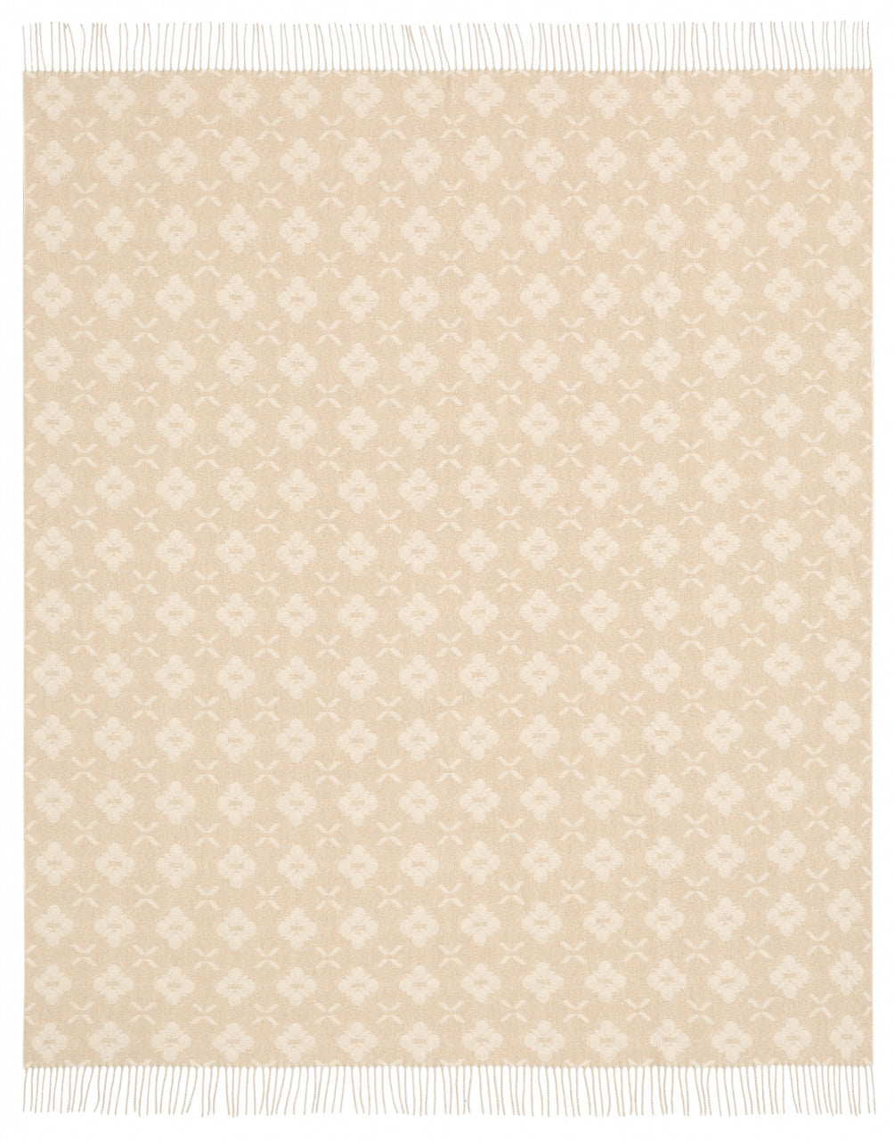 Biederlack Fransenplaid „Primo" Beige  130x170 cm