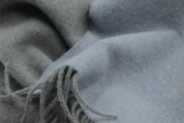 Biederlack Kaschmir-Plaid , Blau-Grau, 130x170cm