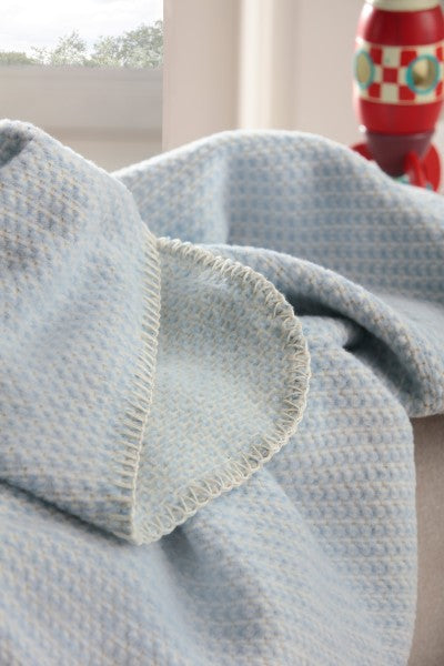 Biederlack Babydecke "Cotton" Blue 100% Baumwolle, Größe 75x100 cm
