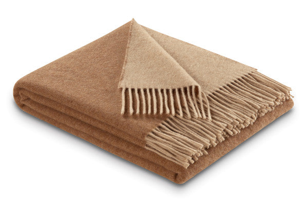 Biederlack Kaschmir-Plaid , Camel-Beige, 130x170 cm