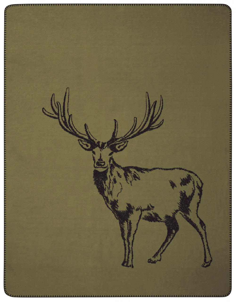 Biederlack Wohndecke "Deer Green" grün,schwarz 150x200 cm