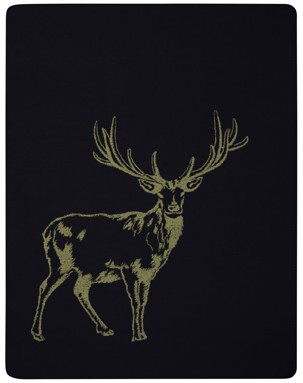 Biederlack Wohndecke "Deer Green" grün,schwarz 150x200 cm
