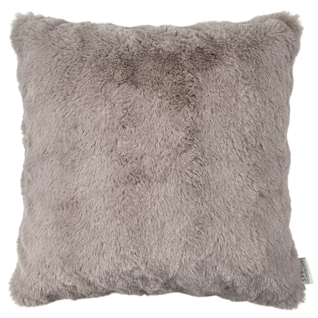 Sprügel Faux Fur Bubble Cushion Cover 45x45 Anthracite and Natural