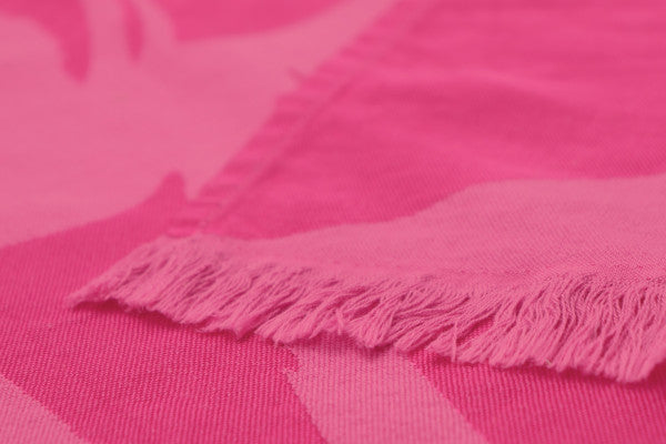 Biederlack Fransenplaid "Florascence" Pink, 130x170 cm