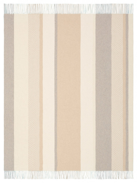 Biederlack Fransenplaid „Light Lines" 130x170cm, braun,beige