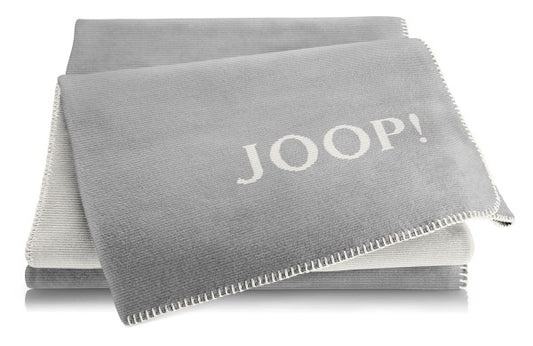 Biederlack Wohn- und Kuscheldecke "JOOP!- Melange Doubleface" 150x200 cm, graphit-ecru