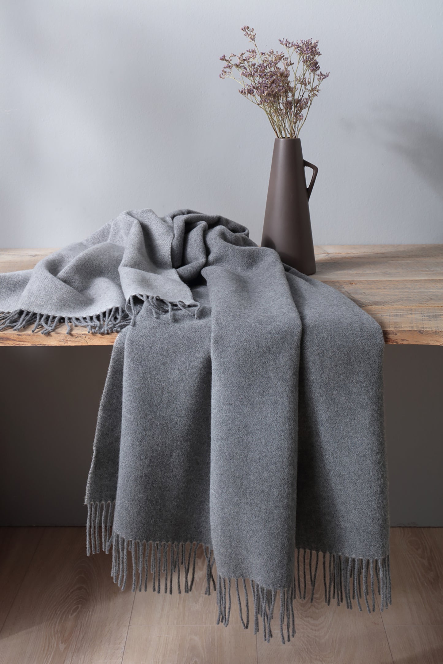 Biederlack Kaschmir-Plaid  Grau Silber 130x170cm und 150x200 cm