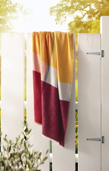 Biederlack Fransenplaid "Great Sunset", mehrfarbig, 130x170 cm
