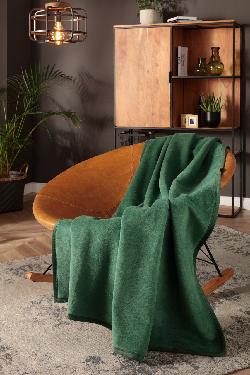 Biederlack Wohn- und Kuscheldecke alge grün "Cotton Sense" 150x200 cm