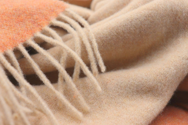 Biederlack Kaschmir-Plaid  Henna Sand 130x170 cm und 150x200 cm