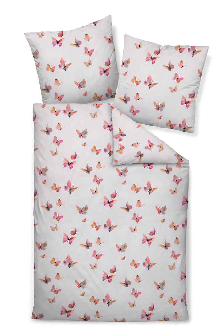 Janine Mako-Satin Bettwäsche modern art S 42170 rosa naturell