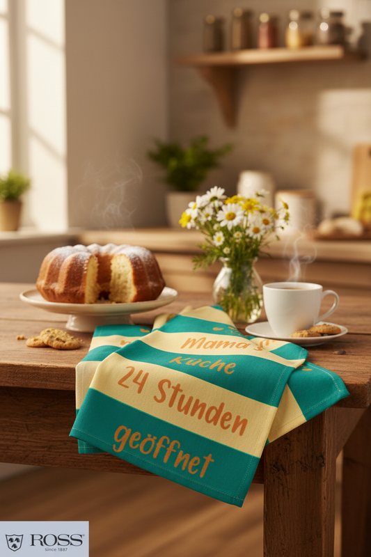 Mama's Küche Geschirrtuch mit familiärem Küchen-Lifestyle