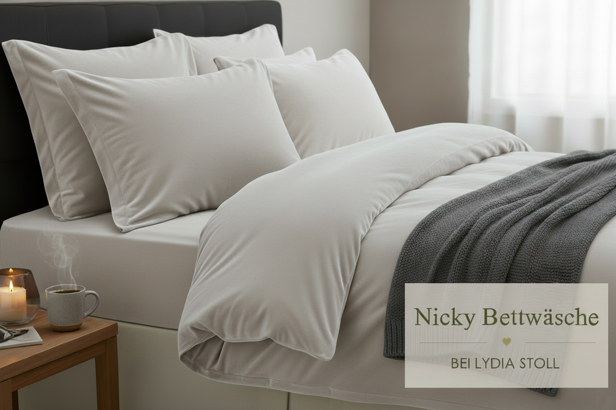 Nicky-Velours Bettwäsche Living Home platin-silber einfarbig 017