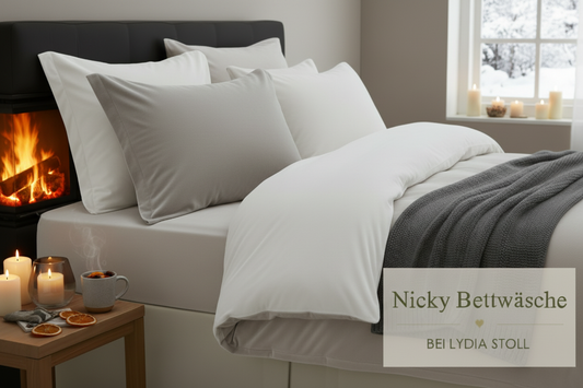 Nicky-Velours Wendebettwäsche Living Home silber 017 weiß 100