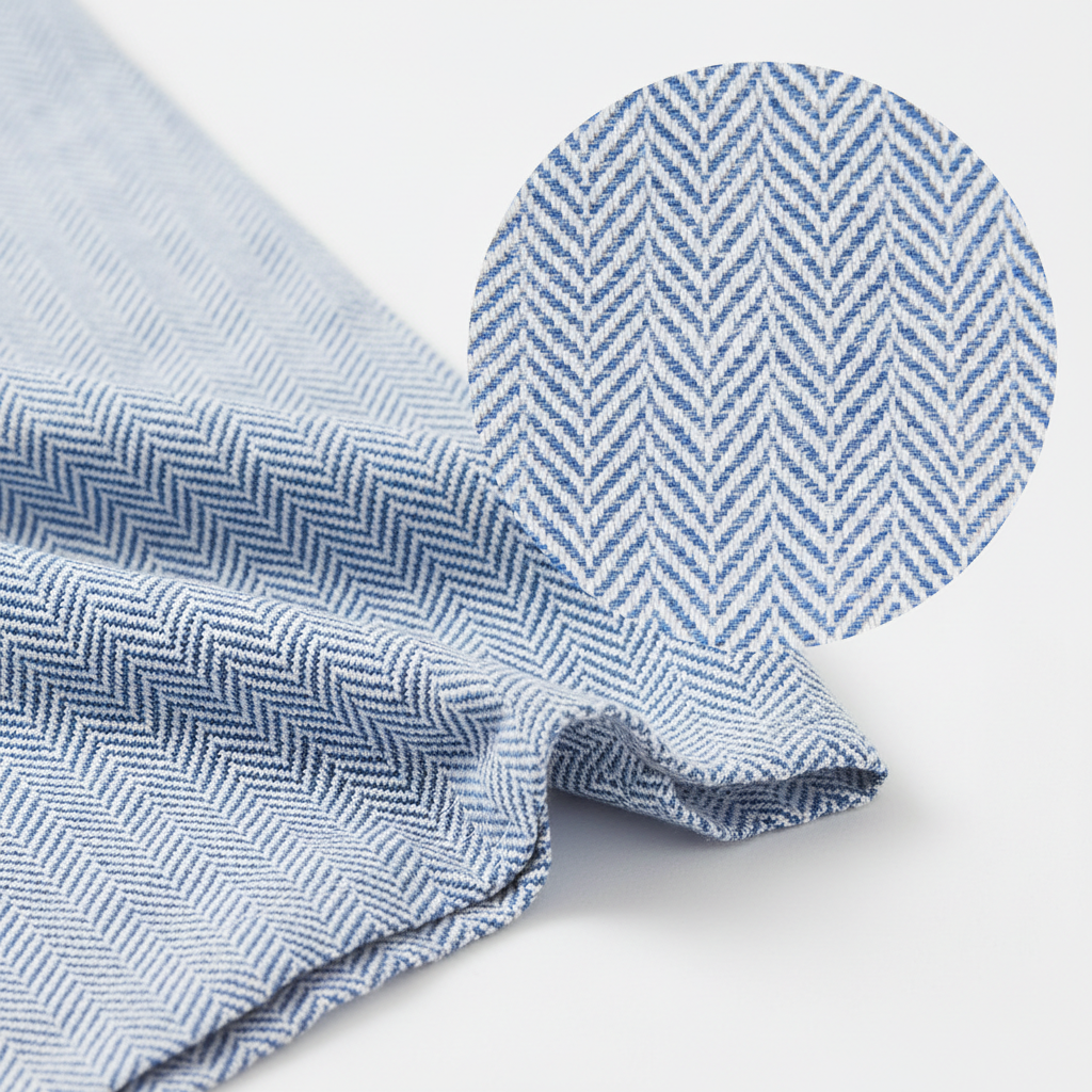 Doris Meyer Fischgrät Bleu Muster Detail