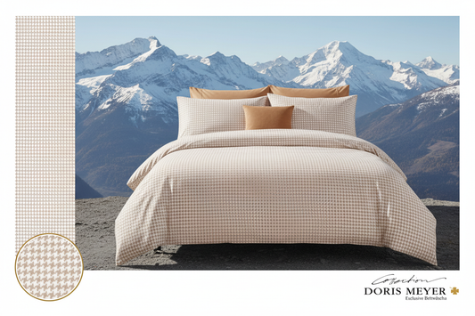 Doris Meyer Interlock Jersey Bettwäsche Sand Hahnentritt Berglandschaft