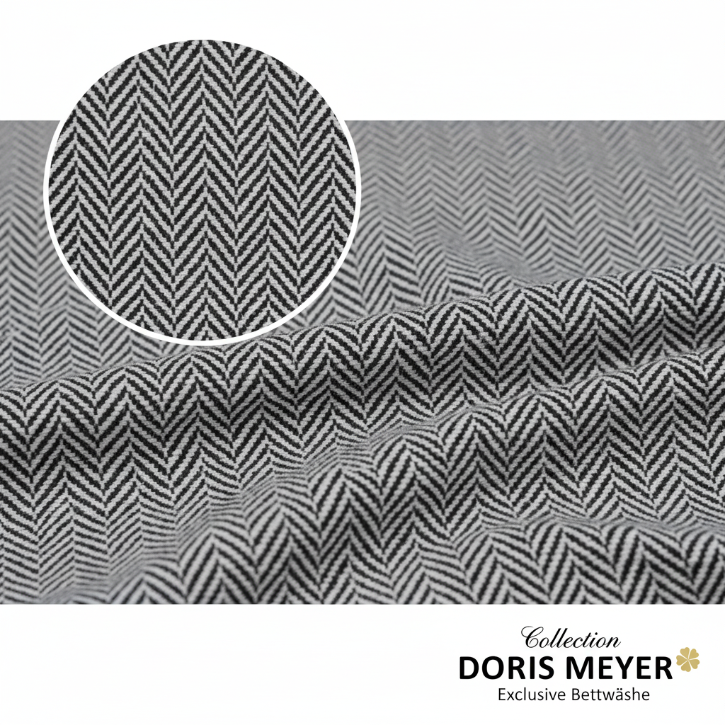 Doris Meyer Fischgrät Schwarz Muster Detail