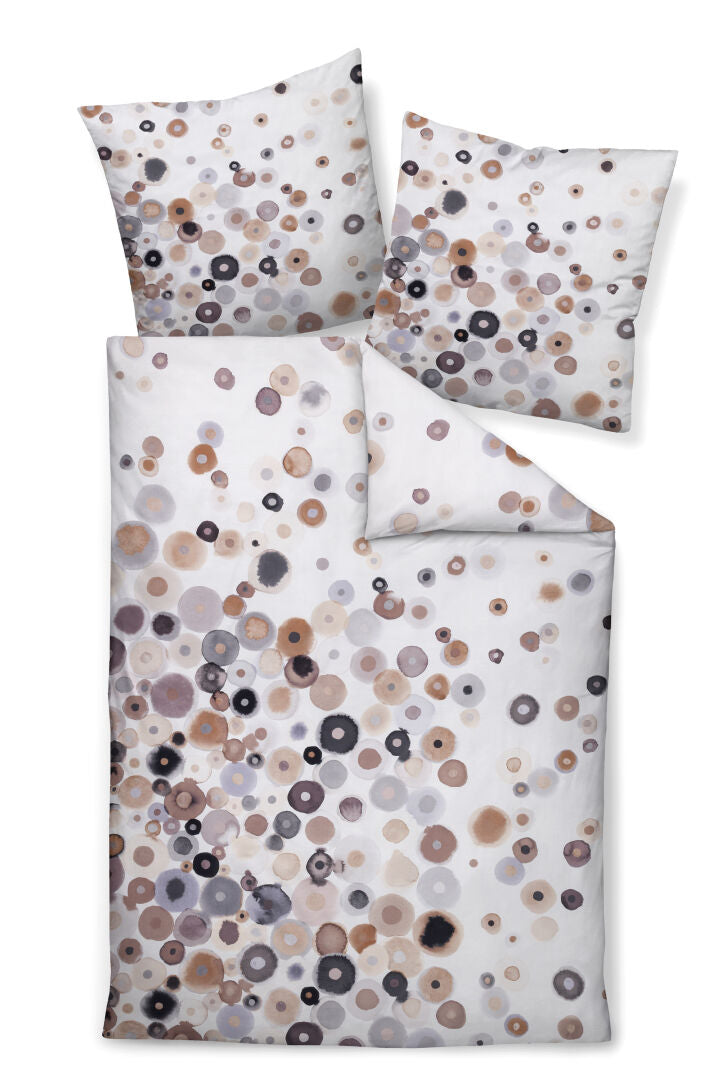 Janine Mako-Satin Bettwäsche modern art S  42166 - 07 taupe beige