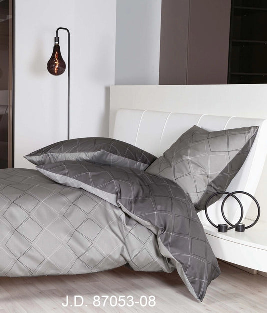 Janine Mako-Satin Bettwäsche J. D. 87053 anthrazit platin