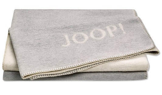Biederlack Wohn- und Kuscheldecke "JOOP!- Melange Doubleface" 150x200 cm, stein-silber
