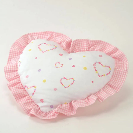 Lorenchen Mako Satin gefülltes Kissen Lilly Herz Rosa