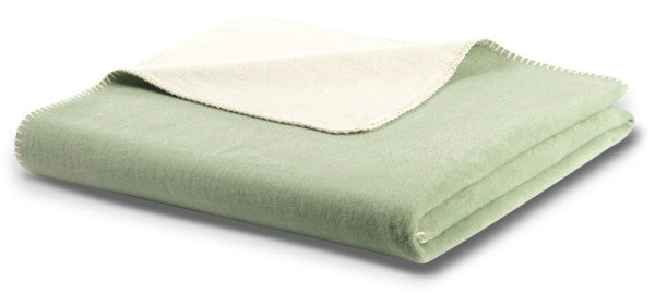 Biederlack Wohn- und Kuscheldecke"Double Face",mint-ecru, 150x200 cm