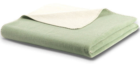 Biederlack Wohn- und Kuscheldecke"Double Face",mint-ecru, 150x200 cm