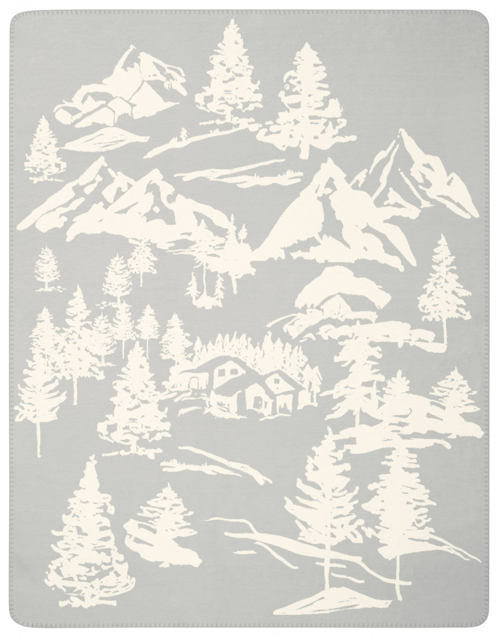 Biederlack Wohn-und Kuscheldecke "Mountain Dreams", grau,weiß 150x200cm