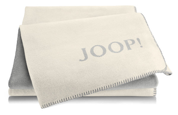 Biederlack Wohn- und Kuscheldecke "JOOP!- Melange Doubleface" 150x200 cm, natur-silber