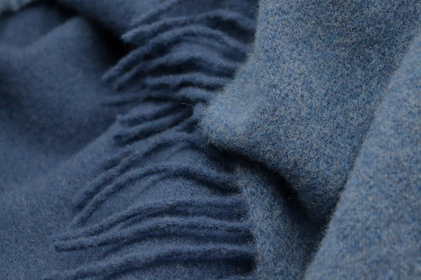 Biederlack Kaschmir-Plaid , Navy-Denim, 130x170cm