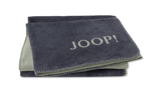 Biederlack Wohn- und Kuscheldecke "JOOP!- Melange Doubleface" 150x200 cm, navy-oliv