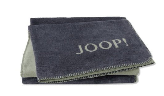 Biederlack Wohn- und Kuscheldecke "JOOP!- Melange Doubleface" 150x200 cm, navy-oliv