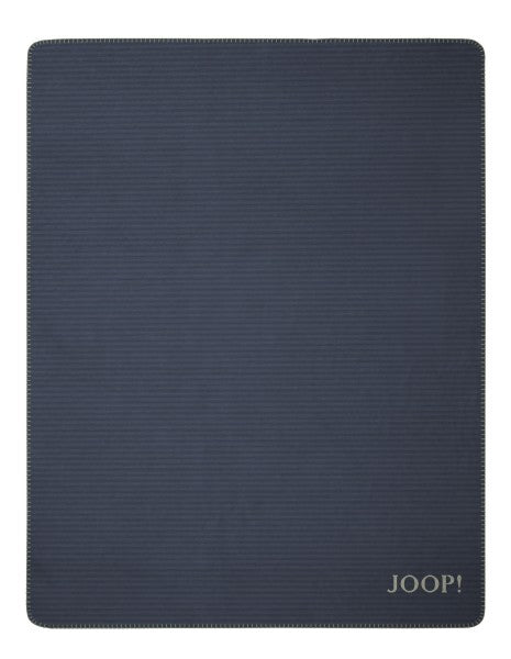 Biederlack Wohn- und Kuscheldecke "JOOP!- Melange Doubleface" 150x200 cm, navy-oliv