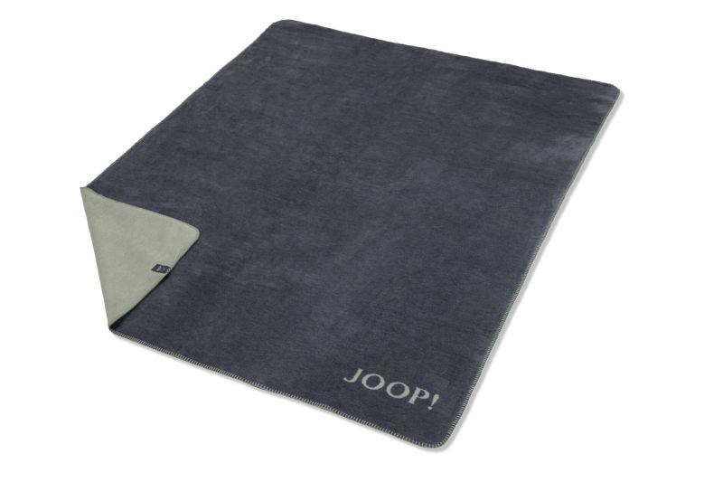 Biederlack Wohn- und Kuscheldecke "JOOP!- Melange Doubleface" 150x200 cm, navy-oliv