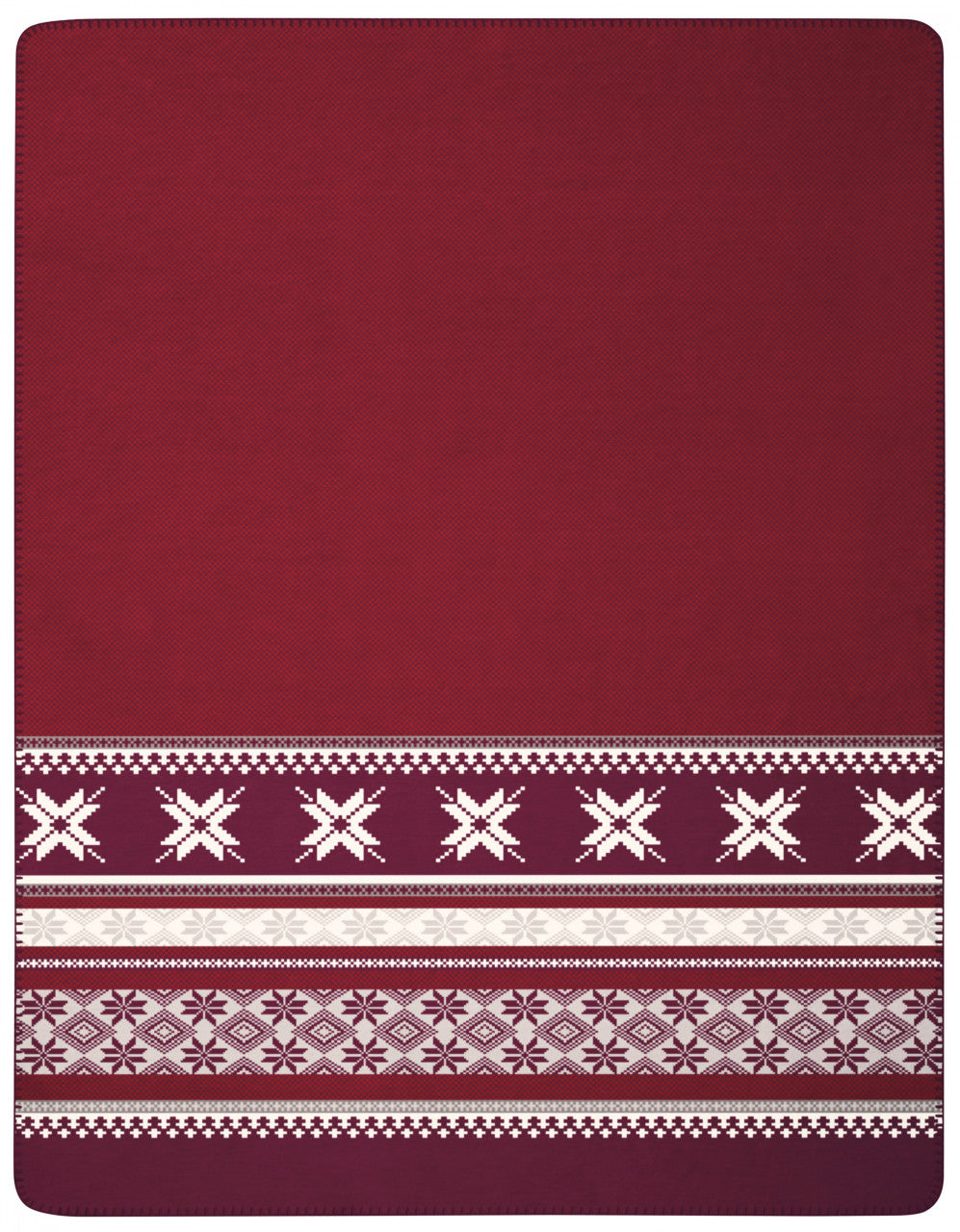 Biederlack Wohn-und Kuscheldecke "Nordic Knit", rot,weiß 150x200 cm