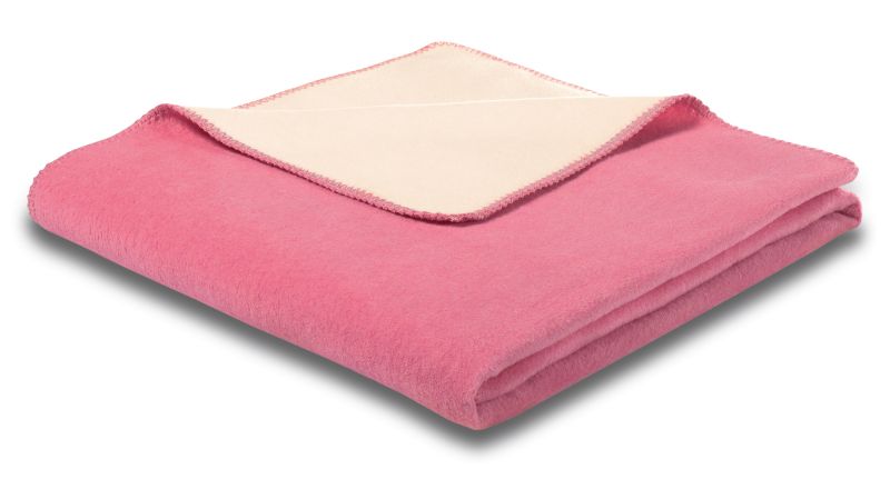 Biederlack Wohn- und Kuscheldecke"Double Face",pink-ecru, 150x200 cm