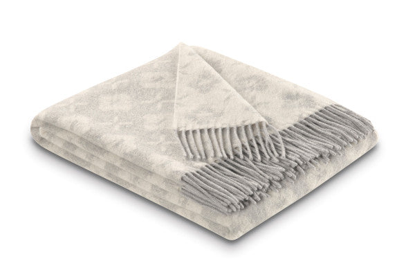 Biederlack Fransenplaid „Primo" Silver  130x170 cm
