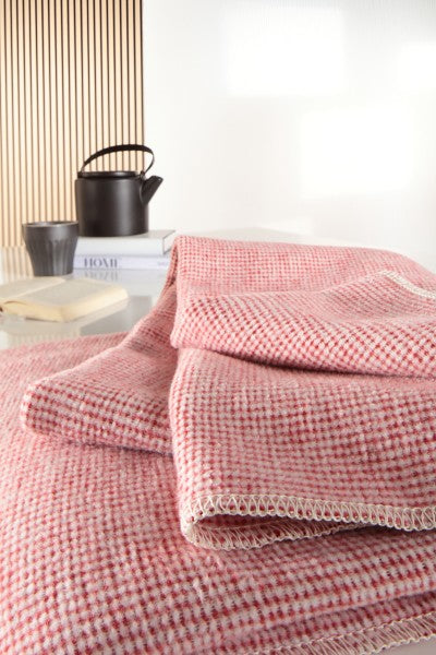 Biederlack Wohn- und Kuscheldecke red "Pearl" 150x200 100% Baumwolle