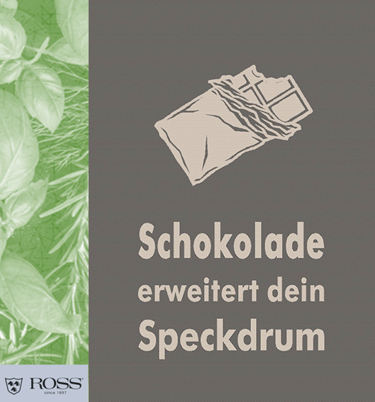 Ross Geschirrtuch 100% Baumwolle Schokolade anthrazit 50x70