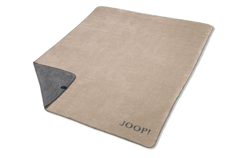 Biederlack Wohn- und Kuscheldecke "JOOP!- Melange Doubleface" 150x200 cm, sand-stein