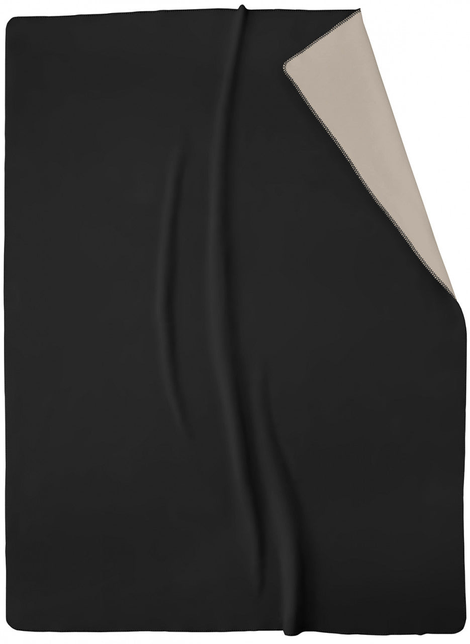 Biederlack Wohn- und Kuscheldecke"Double Face",schwarz-palisade, 150x200 cm