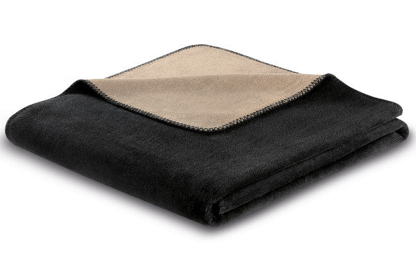 Biederlack Wohn- und Kuscheldecke"Double Face",schwarz-palisade, 150x200 cm