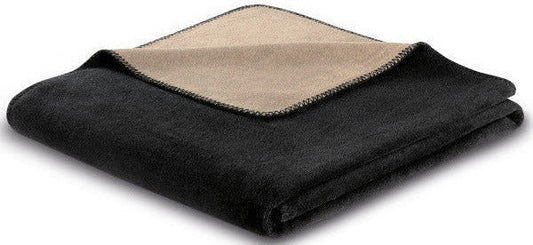Biederlack Wohn- und Kuscheldecke"Double Face",schwarz-palisade, 150x200 cm